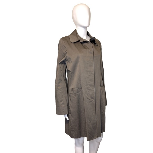 Talbots EUC Women’s Hidden Button Gray/Brown Trench Coat Size-M - Picture 2 of 11
